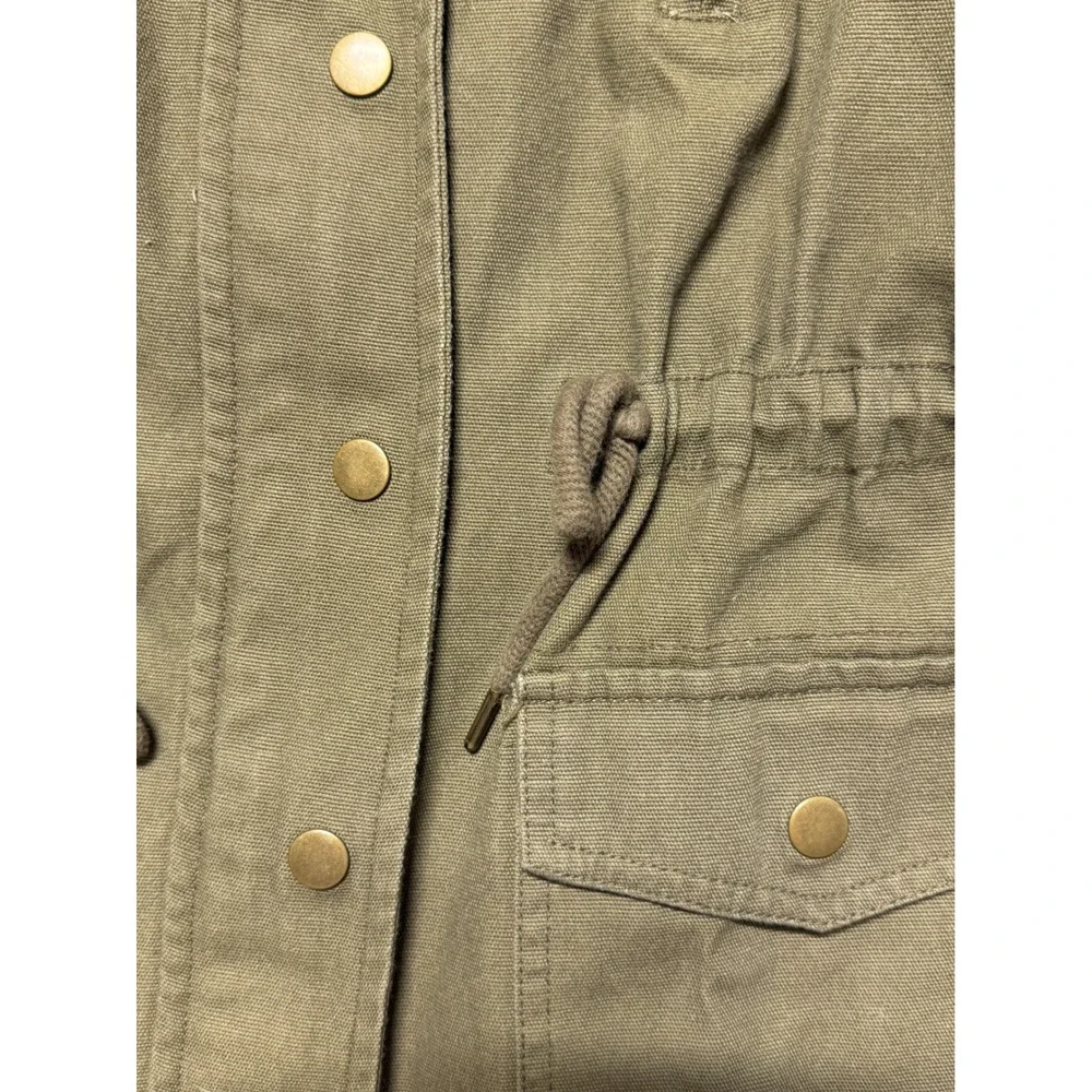 Forever 21 Womens Olive Green Utility Anorak Jacket Hooded‎ Drawstring Medium